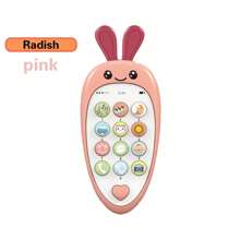 Téléphone de dentition pour bébé de style dessin animé - Jouet à mâcher en silicone souple avec multi-musique, développement sensoriel musical pour les +18 mois, jouet de téléphone intelligent interactif pour bébé