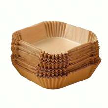 100 pièces de papier sulfurisé antiadhésif pour friteuse à air - papier sulfurisé brun pour cuisson, rôtissage et micro-ondes - nettoyage facile, cuisson plus saine, convient pour la maison et la cuisine commerciale, accessoire pour friteuse à air