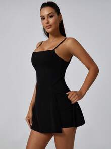 NcmRyu 1 Set Women's Fashionable Seamless Elastic Racerback Sports Jumpsuit - Black - View 11