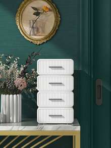 1 pieza Caja organizadora de escritorio de metal plateado, caja de almacenamiento de cosméticos de lujo y ligera para escritorio de estudiantes, suministros de oficina