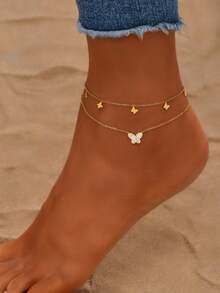 蝴蝶吊坠脚链