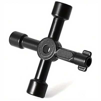 Llave universal multifunción de 4 vías en forma de triángulo, llave de fontanero, llave triangular para gabinetes de medidores de gas/electricidad, purgar radiadores