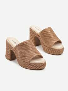 Mesh-platform en hak slippers voor dagelijks gebruik