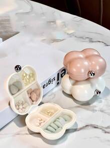 1pc Floral Portable Pill Box, Weekly Medication Organizer, Compact 7-Day Pill Case