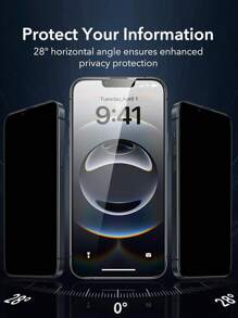 2 piezas Protector de pantalla de privacidad compatible con iPhone 17 14 11 12 13 15 16 Pro Max Mini Plus, vidrio templado anti-espía compatible con iPhone15
