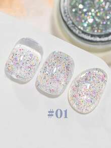 2026 New Colorful Starry Rhinestone Gel Nail Polish 12ml, Fashionable Spring/Summer Transparent Blue, Green, Yellow Glitter Magnetic Manicure Set, Includes Base Coat And Top Coat, Requires UV Lamp, Virus-Free Holographic Transparent Colors, Suitable For Work/Commute/Date, 8-Color Hot Selling Set, Salon-Level Long-Lasting 28 Days, Nail Art Design - Nhiều màu - Xem 9