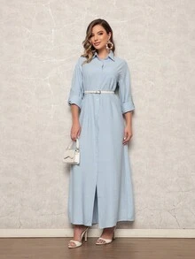 LONG Marrant Shirt - Màu xanh nhạt - Xem 3