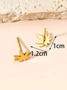 2 pary minimalistycznych modnych kolczyków dla par z liści klonu ze stali nierdzewnej, odpowiednie do codziennego noszenia, idealny prezent na walentynki, urodziny, rocznicę dla par