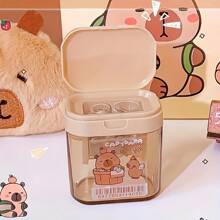 4 Stück Capybara Doppel-Loch Bleistiftspitzer, Handgehaltener Bleistiftspitzer, Schreibwaren, Geschenk, Preis, geeignet für Schule und Büroartikel, fördert Freundschaft mit Freunden, Zufallslieferung Vorbereitung auf die Schule