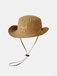 1pc Women Solid Color Bowknot Bucket Hat, Cute Embroidered Bowknot Decor Fisherman Cap, Suitable For Spring/Summer Activities Such As Beach, Travel, Sketching, Date, Gathering, Walking, Camping, Theme Park, Cosplay, Korean Style, Breathable And Comfortable - Multicolor - View 15