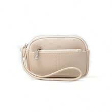 Women's Double Zipper Wallet With Key Chain Coin Purse Fashion Clutch Wristlet Cardholder With Large Capacity For Women Mini Wallet Purse Wallet Wristlet Wallet Travel Wallet Coin Wallet - White - View 3