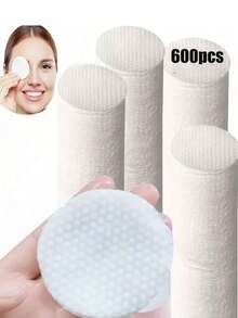 1200/900/600/300/150/75 椭圆形洁面棉，适用于面部，高品质卸妆棉，低过敏性无衬里圆形，适合所有肤质一次性美容湿巾，无纺布洁面湿巾，女士化妆必需品