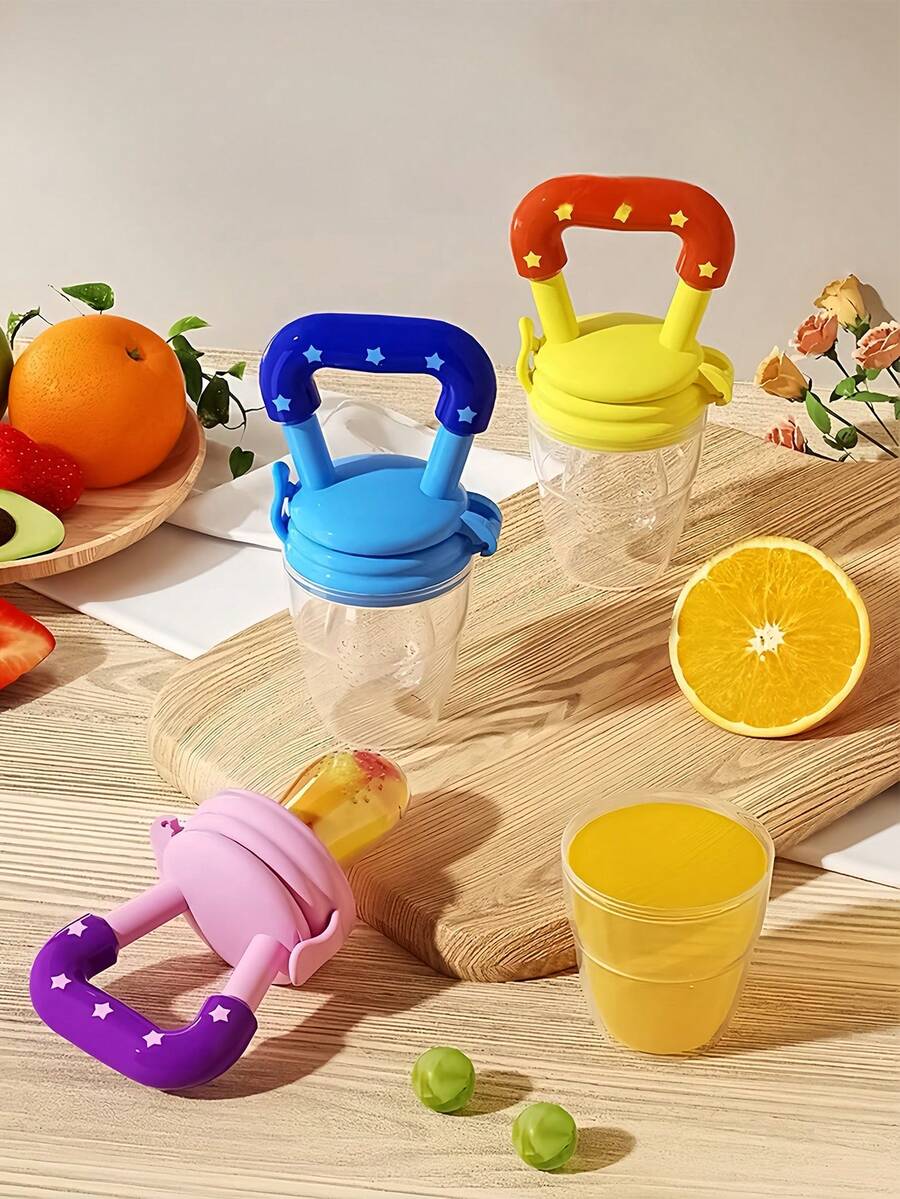 1pc Star-Shaped Fruit & Vegetable Masher, Cute Design Fruit & Food Supplement Tool, With Blue Star, Portable Fruit Supplement Gadget - Blue - View 1