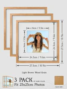 A4/30x40/30x30/25x25/20x20cm Multi Collage Gallery Photo Frames, Exquisite Large Woodgrain Picture Frames For Wall, Portrait Frame For Photo Wall, Fit A4/30x40/30x30/20x20cm/12x16/12x12/10x10/8x8-Inch Pictures, Golden/Beige/Reddish Brown/Brown Spotted/Ink Black/Pearl White With Imitation Wood Grain / Matte Suface, Classic/Simple/Cottagecore/Retro/All-Match (No Photo Paper)