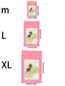 100/10 件可重复密封袋、透明窗口食品储存袋、糖果袋、软糖袋、铝箔袋、派对礼品包装袋，全息可重复密封袋拉链食品储存铝箔聚酯薄膜气味袋塑料扁平包装袋，适用于派对礼品食品糖果珠宝唇彩，有多种尺寸和颜色可供选择 - 開窗鐳射袋 - 查看 3