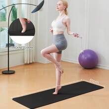 Good Nite Tapis de yoga TPE 6 mm, antidérapant et imperméable, facile à nettoyer, pour fitness, Pilates et yoga, pour hommes et femmes - Couleur unie - noir - Voir 5