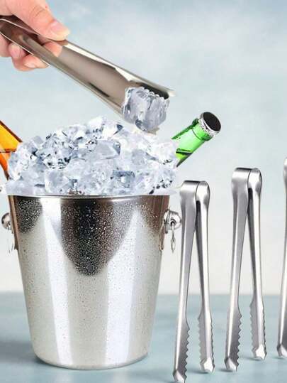 Pinzas antideslizantes mini de acero inoxidable 5/3/1, duraderas y resistentes a la oxidación, pinzas mini para azúcar, pinzas de servicio, pinzas pequeñas, pinzas de cocina, muy adecuadas para bufés, bodas, barbacoas, etc. Conjunto de herramientas multifuncionales para servir hielo, dulces y helados, adecuado para exteriores, campamentos, bares, bodas, fiestas de graduación, picnics