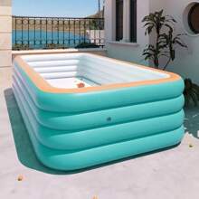 4-Ring Extra Large Inflatable Swimming Pool, Durable PVC Family Backyard Outdoor Pool (Shipping By Sea). Recommended To Have A Clean Ground Surface, And If The Ground Is Uneven, Please Lay A Carpet.