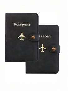 Suport pentru pașaport din PU cu mai multe carduri - Închidere rapidă, căptușeală din piele artificială, husă pentru pașaport cu model de avion, accesoriu de călătorie minimalist - depozitare convenabilă pentru documente și articole de călătorie, rechizite de vacanță, articole de călătorie, organizator de călătorie, articole de călătorie, portofel de călătorie, portofel pentru pașaport, geantă de vacanță, vară, vacanță de Crăciun.