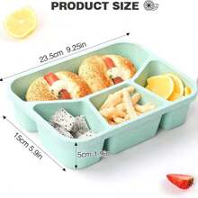 4 teilige Bento Box, 4 teiliger Mahlzeiten Vorbereitungscontainer, Kinder Lunchbox, wiederverwendbarer Kunststoff Lebensmittelaufbewahrungsbehälter frei von Bisphenol A - stapelbar, geeignet für Schule, Unternehmen, Arbeit und Reisen