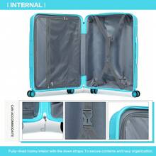 4-Piece Suitcase Set 14/20/24/28 Inches, Cosmetic Case, Hand Luggage & Check-In Suitcase Made Of PP With TSA Lock, 4 Wheels, Lightweight, Quiet, Hard Shell, Ideal For Travel, Vacation, Study, Dorm Life And As A Gift For Men And Women - 水鴨藍 - 查看 8