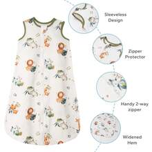 2 Pack Baby Sleeping Bag 0.5 Tog Toddler Sleep Sack 100% Cotton - Green Grassland - View 3