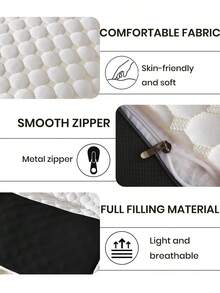 1/2pcs Pillows, Bedding, Bed Pillows, Soft And Comfortable Bedding For Bedroom, Christmas Decorations, 3D Knitted Cotton Massage Pillows, Suitable For Cervical Spine-Adult Sleep Health Care| Shoulder Pain Pillow For All Sleeping Positions, Halloween Decor, Room Decor, Halloween, Help Sleep And Protect The Neck Pillows, Honeycomb Shape Massage Pillows, Washable Pillows Core, Halloween Gift, Dorm Room Essentials College, Suitable For Home Bed, Sofa, Living Room, Bedroom - 白色黑邊 - 查看 5