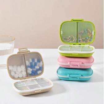 1PC Reusable Mini Portable Pill Box, Easy To Store, Large Capacity Pill Box, Also Can Be Used As Jewelry Organizer, Waterproof And Moisture-Proof Format Small Pill Box, Pocket Pill Box, Dispensing Sealed Storage Pill Box, Suitable For Outdoor Camping, Hiking, Fishing, Moisture-Proofing, Rock Climbing And Travel. (3 Compartments And 8 Compartments Available)