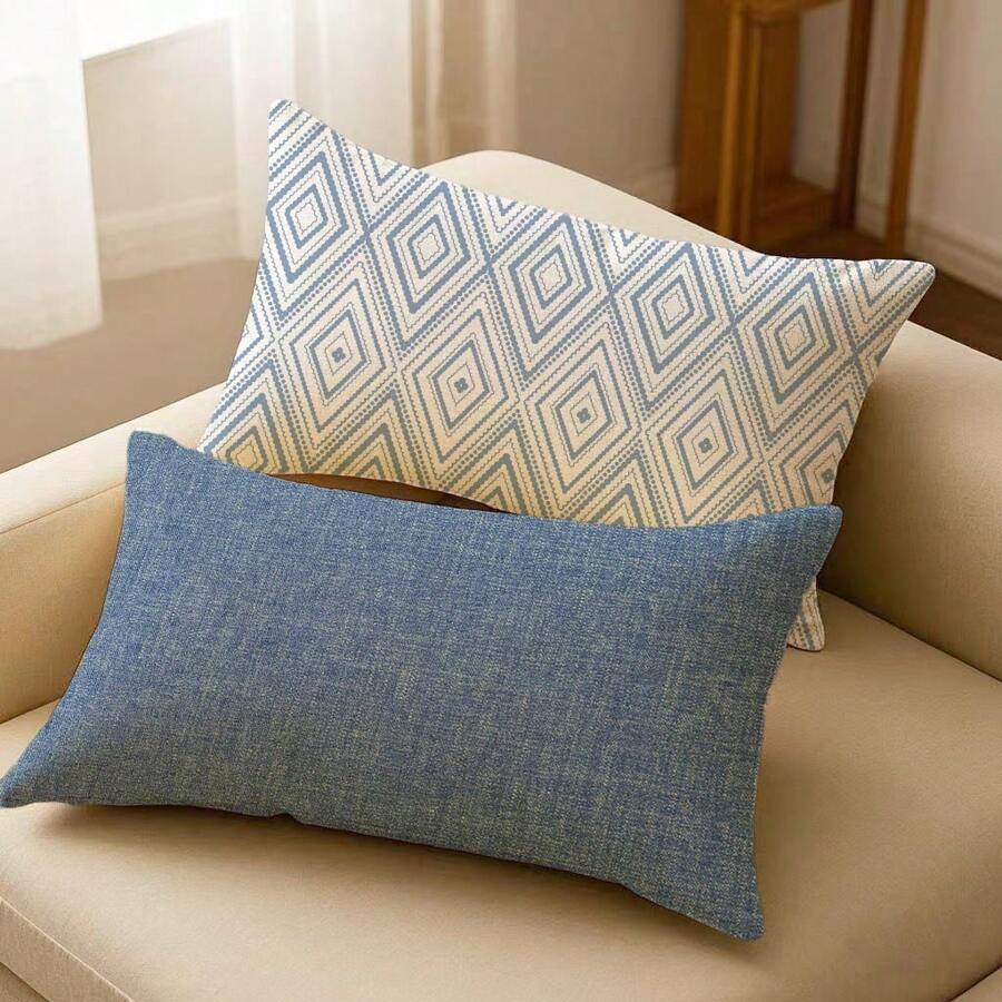 2pcs Rectangular Waist Pillow Cushion Cover, Bohemian Style Decorative Throw Pillow Case For Home Sofa Bedhead, 30cm X 50cm, No Pillow Inserts Included, Bedroom Cushion, Soft Pad, Pad, Decorative Sofa Cushion, Cushion Cover, Home Decor, Sofa Cover, Sweet Dreams, Outdoor Mat