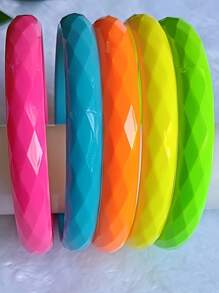 5pcs 0.5cm Round Fluorescent Candy Color Bracelets Set