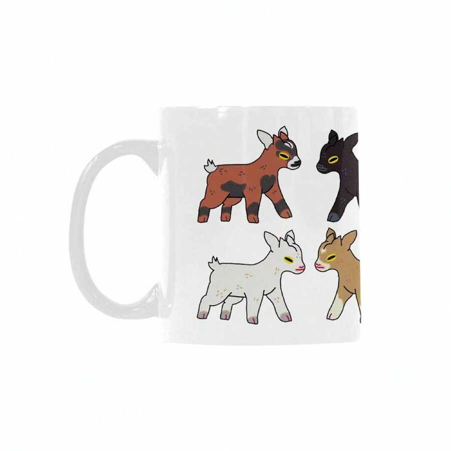 Taza de café de cerámica con cabra - Tazas lindas de cabrito para amantes de las cabras, taza de café con estampado de cabra por ambos lados, tazas de café de novedad a prueba de lavavajillas con diseño de cabra, tazas de café para regalos de amantes de las cabras, 15oz - 11 onzas - Ver 1