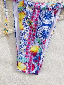 Women's New European And American Style Bikini Set, Sexy Yet Cute With Back Tie, Beach Wear - Multicolor - View 5