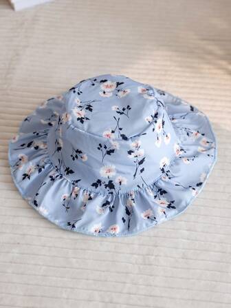 2件套新生女宝宝时尚可爱碎花连体衣+帽子，夏季