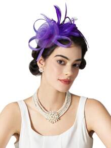 1 Pc Fascinator Hats Feather Flower Hair Clip Wedding Tea Party Kentucky Derby Headband For Girls And Women Fascinator Hat Halloween