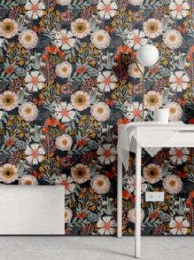Daisy Flower Wall Mural Self Adhesive Removable Wallpaper Wildflower White/Orange/Yellow Floral With Butterflies Room Peel And Stick Wallpaper Wall Paper Wall Stickers Room Decor Wall Decor Wall Sticker