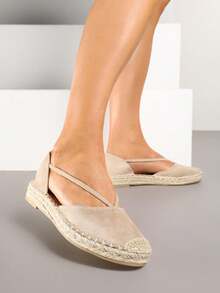 Espadrilles With Braided Sole And Side Cut-Outs - Apricot - View 2
