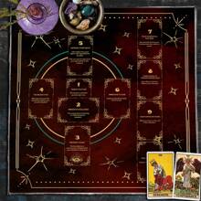 1pc Celtic Cross Pentagram Tarot Cloth, Altar Cloth, Pagan Clock Mat Divination Card Mat, Home Decor Tarot Tablecloth