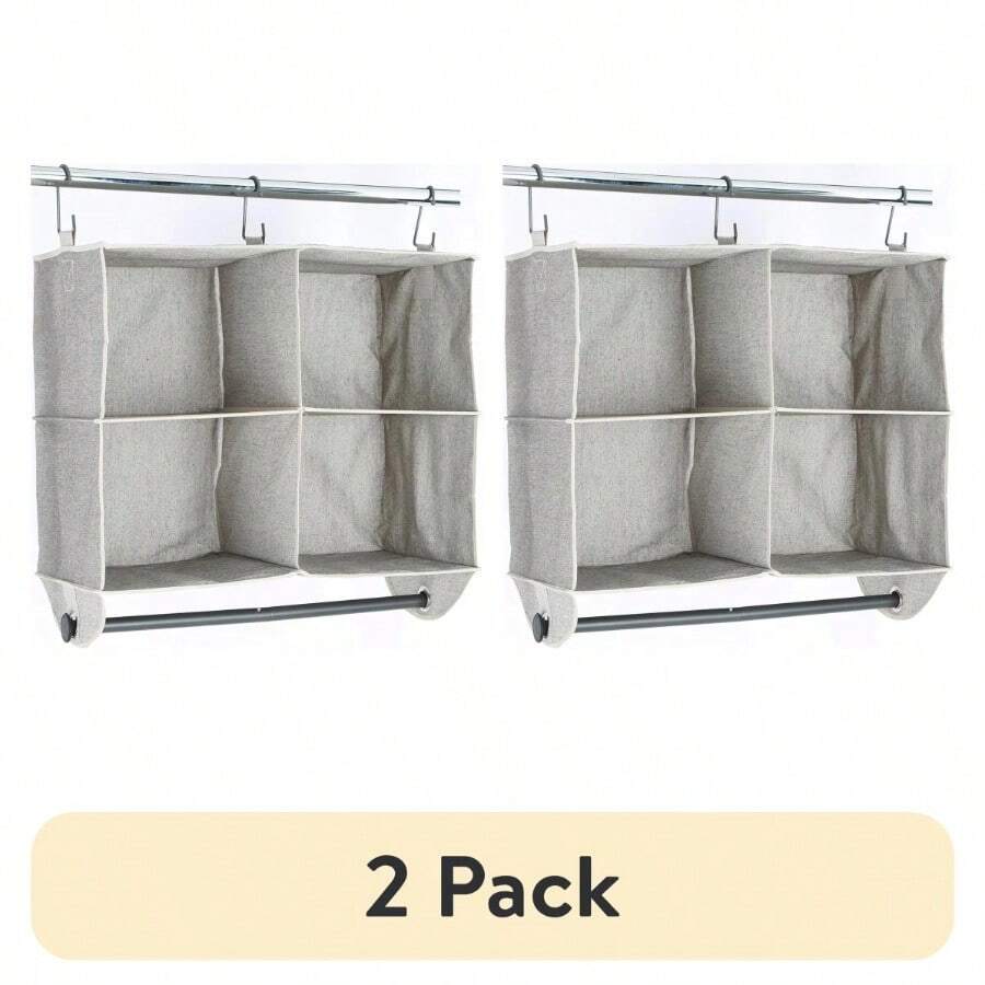 (2 Pack) 4-Shelf Hanging Polyester And Cotton Adult Closet Organizer With Hanging Rack - 2 - View 1