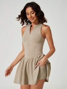 NcmRyu 1 Set Fashion Hiking, Running, Fitness, Tennis, Golf Outdoor Sports Dress Summer - Màu Khaki - Xem 10
