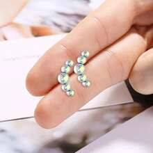 Edelstahl Ohrringe, Ohrknochennägel, modische Damen Strass Ohrringe, Piercing Schmuck Ohrringe