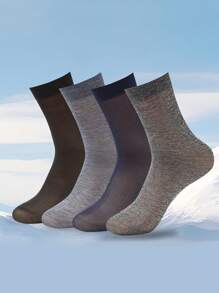 10/20 pares de calcetines de verano para hombres de media caña finos, calcetines de seda de hielo de unicolor para negocios