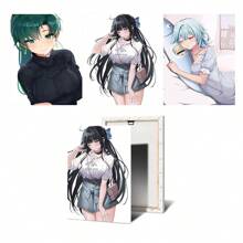 1pc Wall Arts Posters FramelessPop WHite CARD Anime Girl Poster CUTE Poster Bar Cafe Wall Art Painting Home Decor Frameless/Wood-Framed Painting