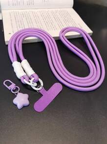 1 pieza Cordón para teléfono con forma de estrella, cordón trenzado de doble hebra, resistente, anti-rotura, anti-pérdida y anti-robo, incluye almohadilla