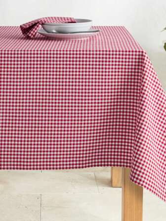 1 st. klassisk rutig rektangulär bordsduk i ginghammönster, tvättbart bomullsmaterial, rutig bordsduk, lämplig för kök, picknick, camping, brunch, café, grillfest, familjemiddag, fester, utomhusfester, födelsedagar med mera, 170*170 cm