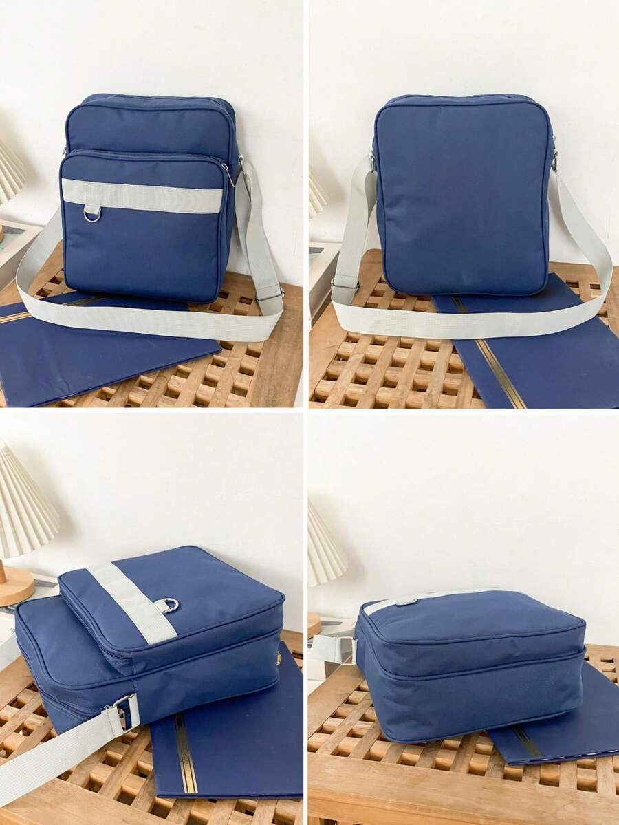 Mochila escolar japonesa, nueva bolsa de hombro con forma cuadrada, bolsa del uniforme escolar JK, cartera de estudiante japonesa para comercio transfronterizo - Azul - Ver 1