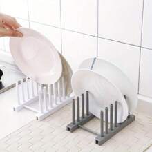 Égouttoir à vaisselle détachable Organisateur de rangement de cuisine - Étagère à assiettes en plastique, support pour couvercles de casseroles, égouttoir à vaisselle pour armoire de maison - Étagère à vaisselle amovible