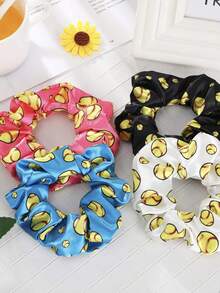12pcs/Set Softball, Football, Basketball Scrunchies Satin Hair Ties, Elastic Hair Bands For Girls (Softball Style) - Multicolor - View 8