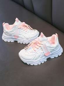 1 paio di sneaker casual estive bianche in rete traspiranti e bucherellate per ragazze