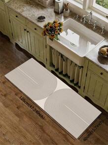 1pc Premium Silica Mud Color Block Gradient Pattern Kitchen Mat, Luxe Shock-Absorbent Anti-Fatigue Kitchen Rug With Absorbent & Non-Slip Function, Suitable For Kitchen, Bathroom, Entryway, Laundry Room And More