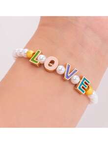 1pc Personalized Name, Letter, Text Customized Men/Women Bracelet, Name Rhinestone Bracelet, Sparkling Customized Alphabet Bracelet, Rhinestone Letter Name Bracelet, Leather Cuff, Initial Roleplay Bracelet, Gift For Her, Christmas Gift Personalized Name Bracelet | Charm Bracelet | Customized Bracelet | Handmade Jewelry, Valentine's Day, Christmas, Mother's Day Gift - Multicolor - View 4